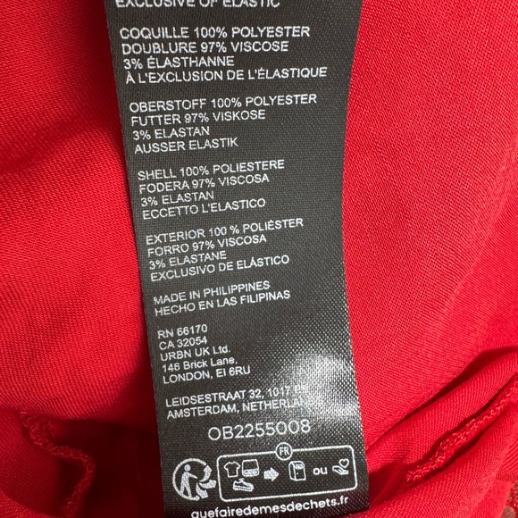 NWT Anthropologie Women’s Red Lace Corset Mini Dress Ruffle Strap Party Size L - Picture 8 of 8